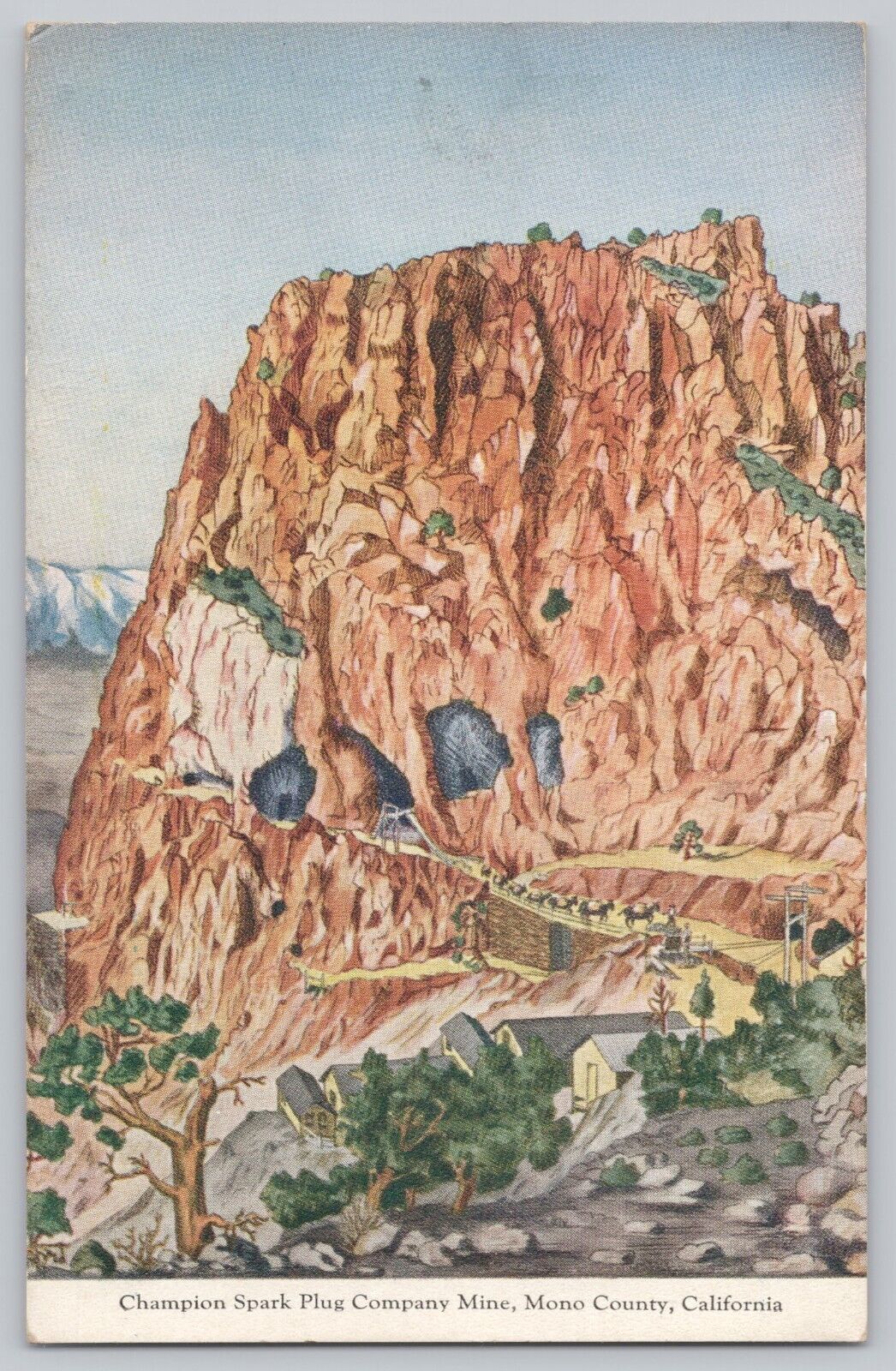 Champion Spark Plug Company Mine, Mono County California CA Vintage Postcard