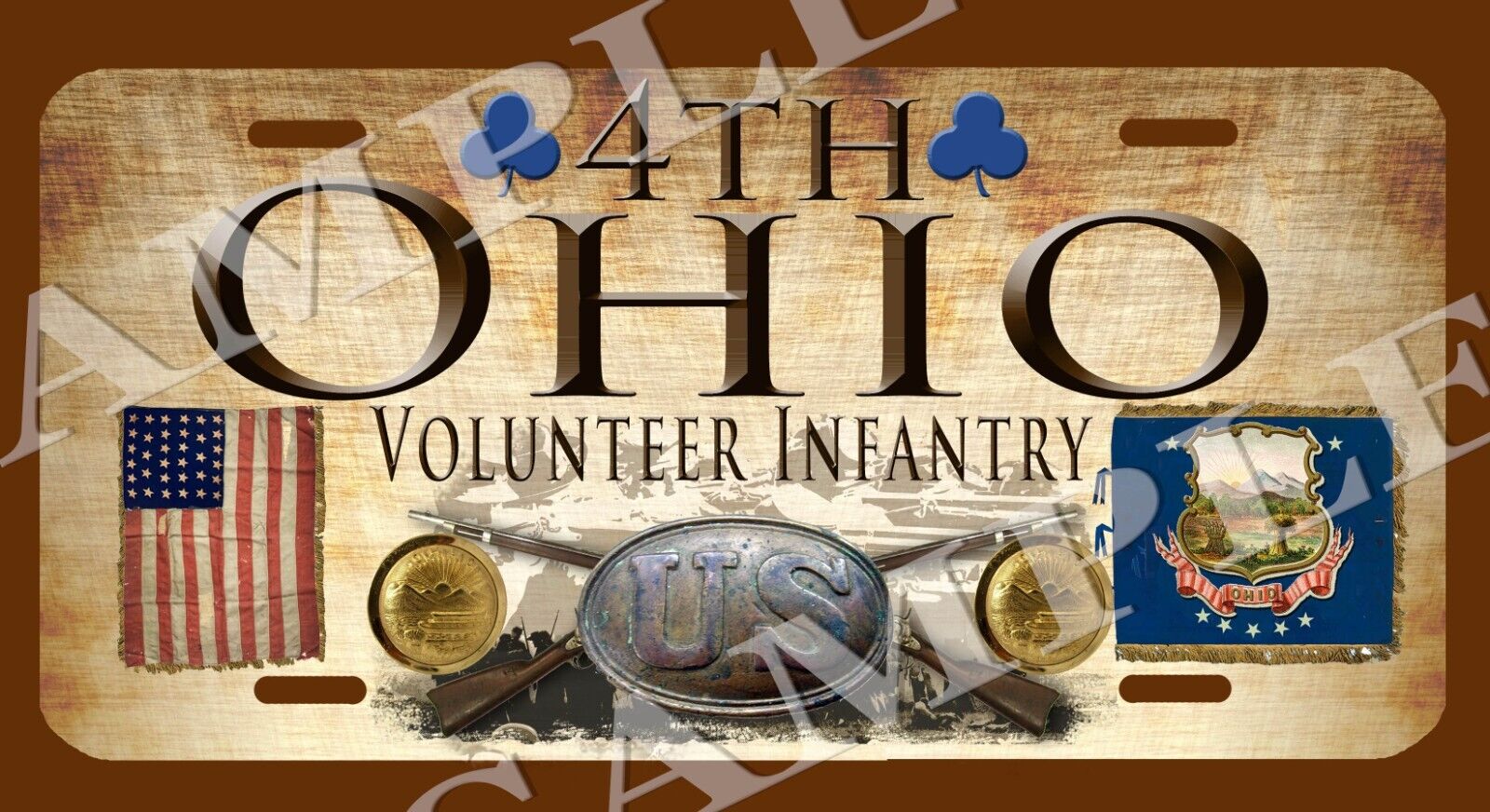 4th Ohio Volunteer Infantry American Civil War Themed vehicle license plate