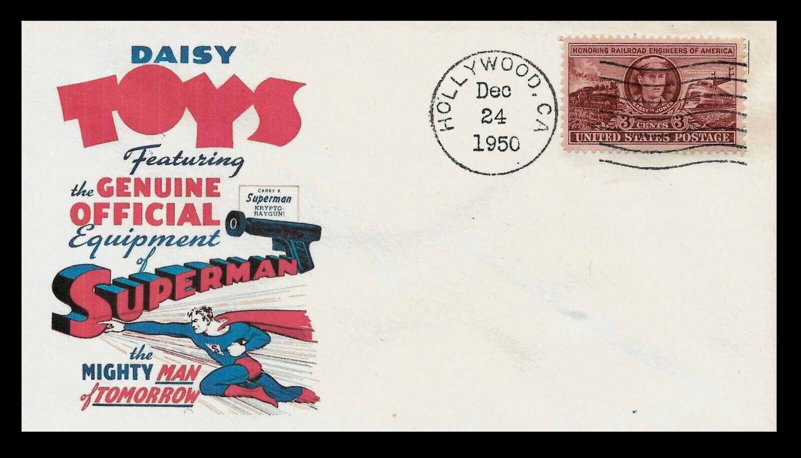 1950s Superman Daisy Krypto-Raygun Featured on Collector's Envelope *OP1422
