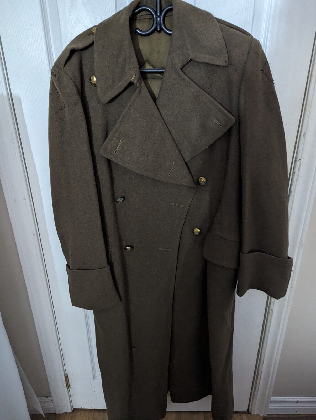 Vintage Canadian Military Overcoat Greatcoat Fort Garry Horse Wool Rare