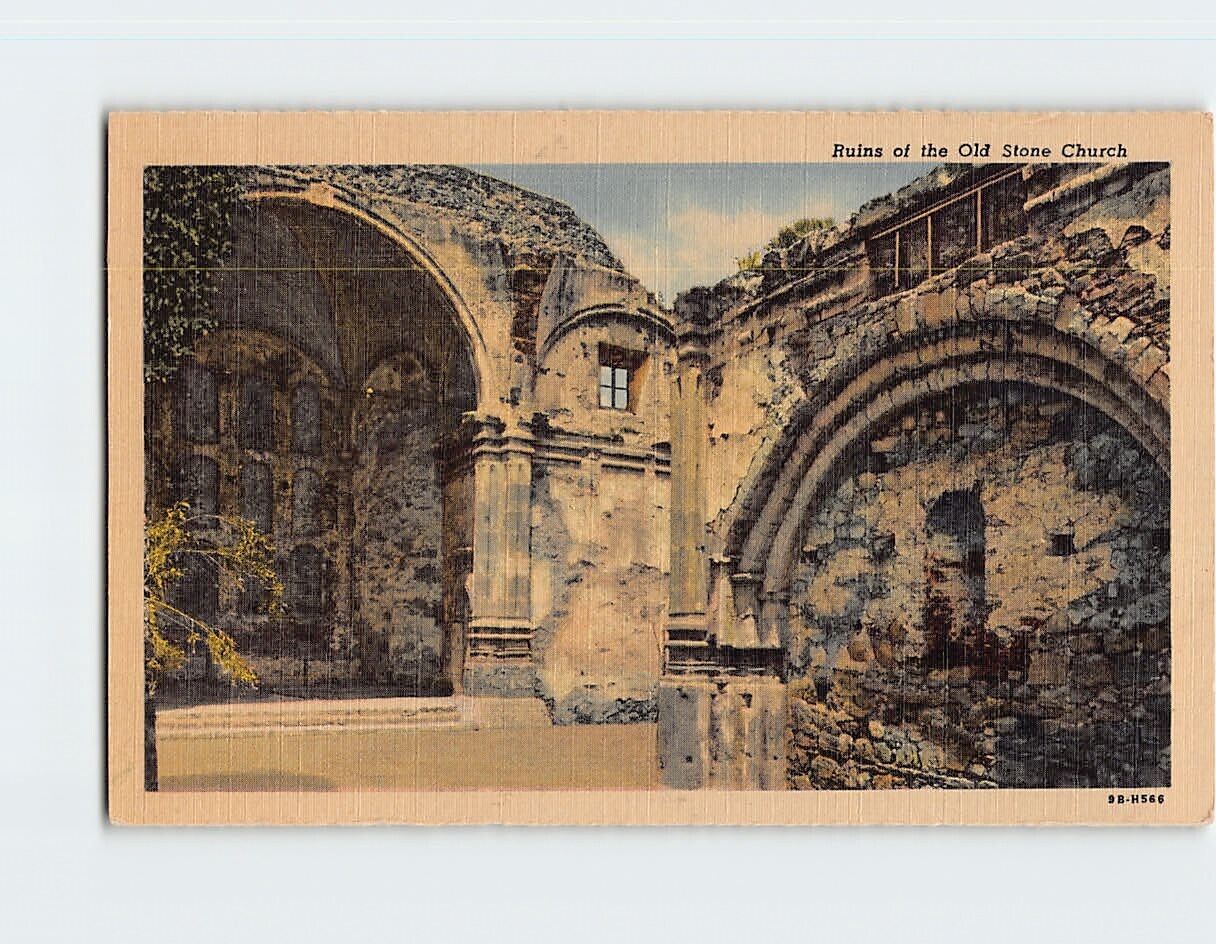 Postcard Ruins of the Old Stone Church Mission San Juan Capistrano California