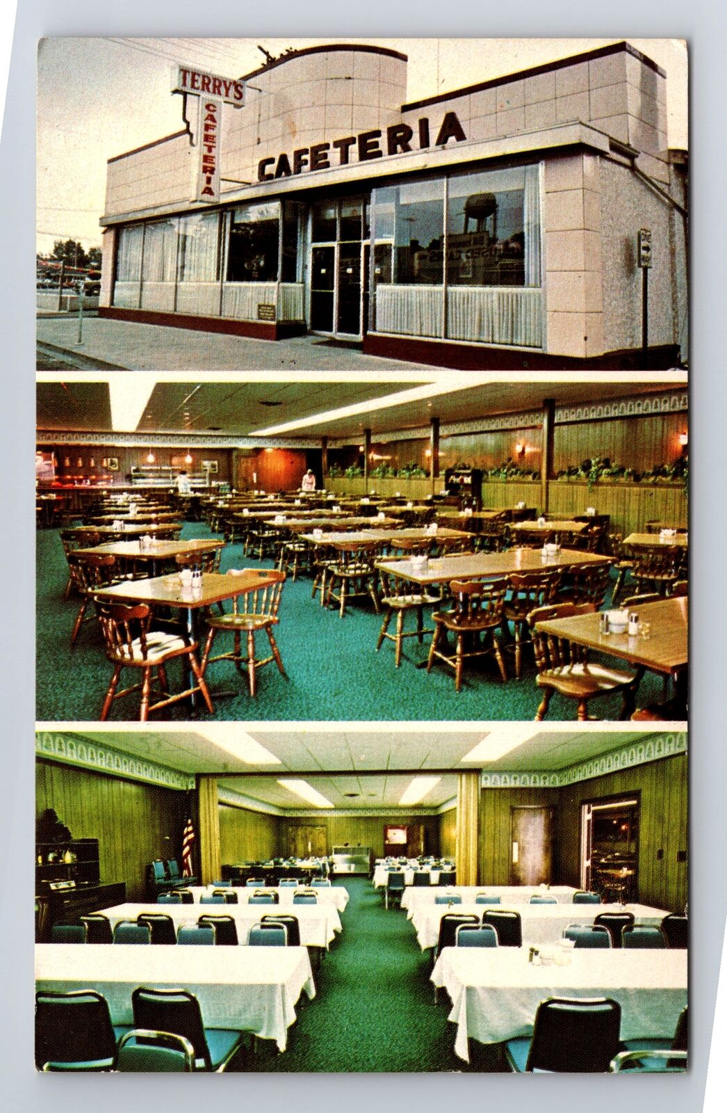 Piqua OH-Ohio, Terry\'s Cafeteria, Antique, Vintage Postcard