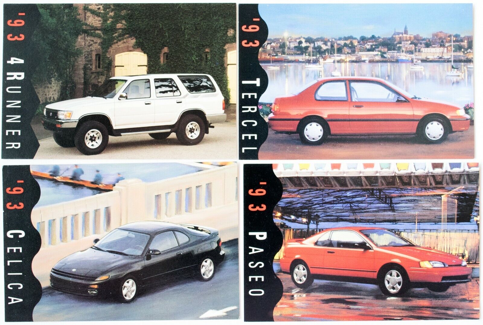 1993 Toyota Advertising Postcard Lot of 9 - MR2 Celica 4Runner Truck Camry