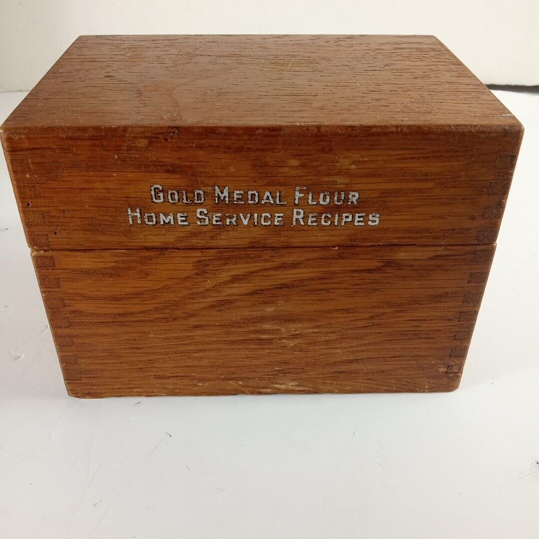 Vintage Wood Recipe Box Lid Advertising Gold Medal