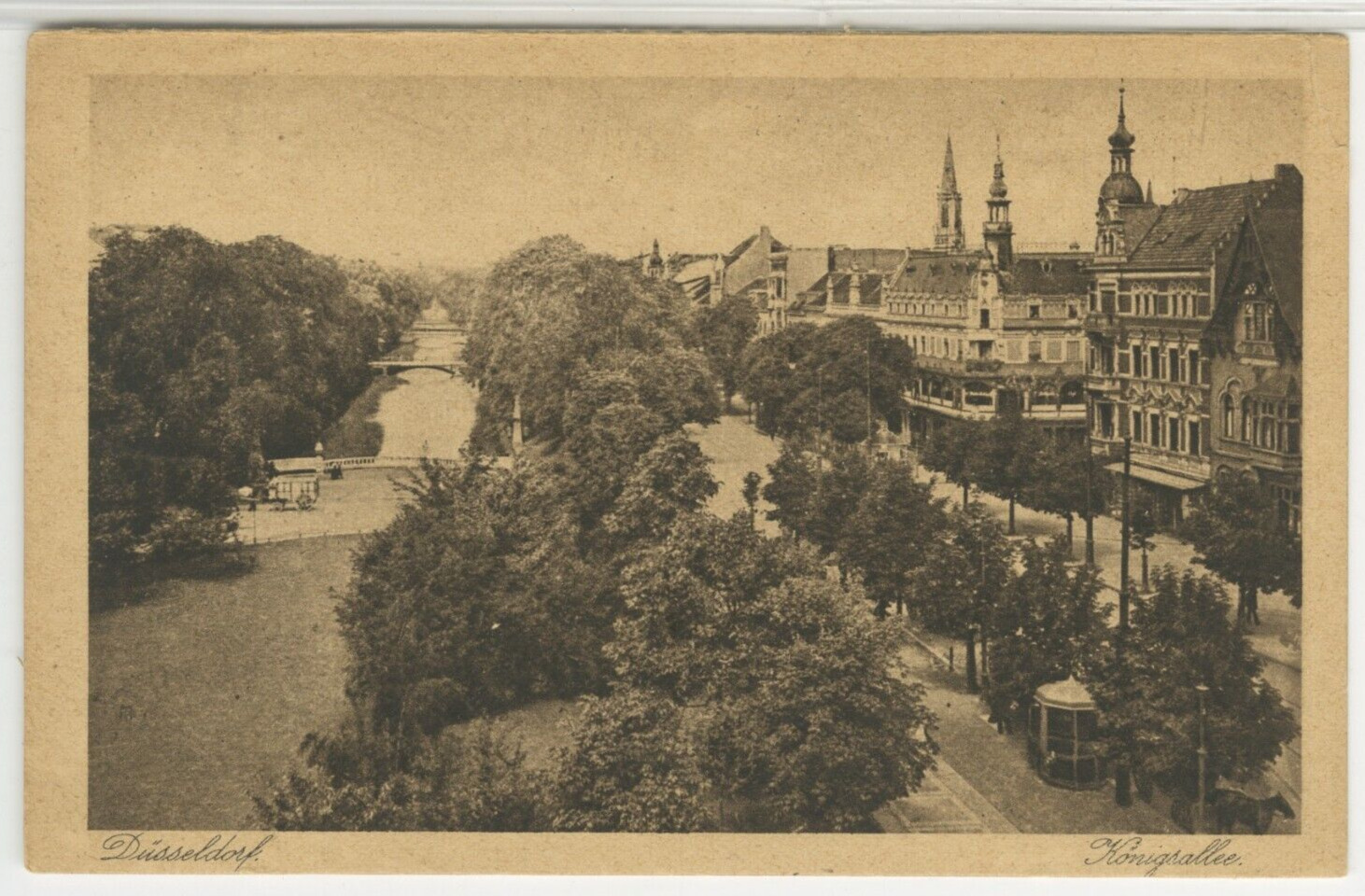 GERMANY Postcard View Of Konigsallee Boulevard - Dusseldorf c1910s vintage 06
