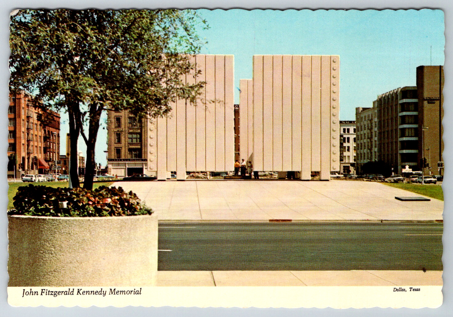 c1980s John Fitzgerald Kennedy Memorial Dallas Texas Continental Postcard