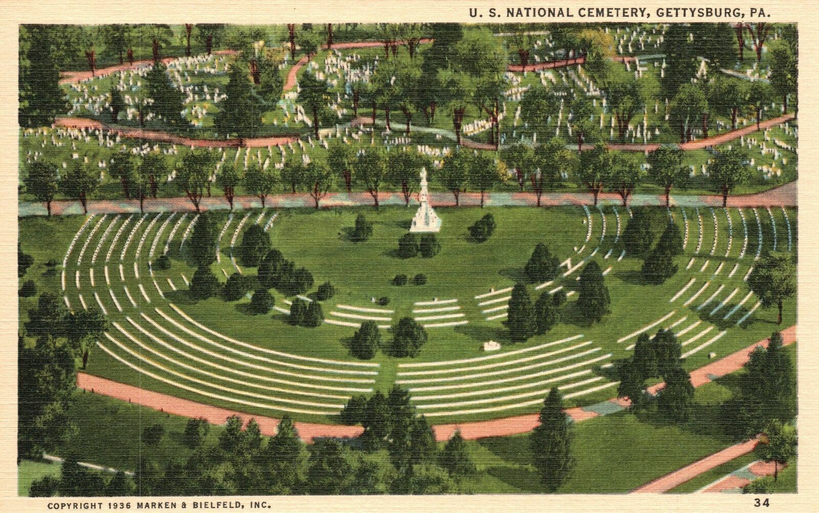 Gettysburg Pennsylvania, National Cemetery President Lincoln, Vintage Postcard