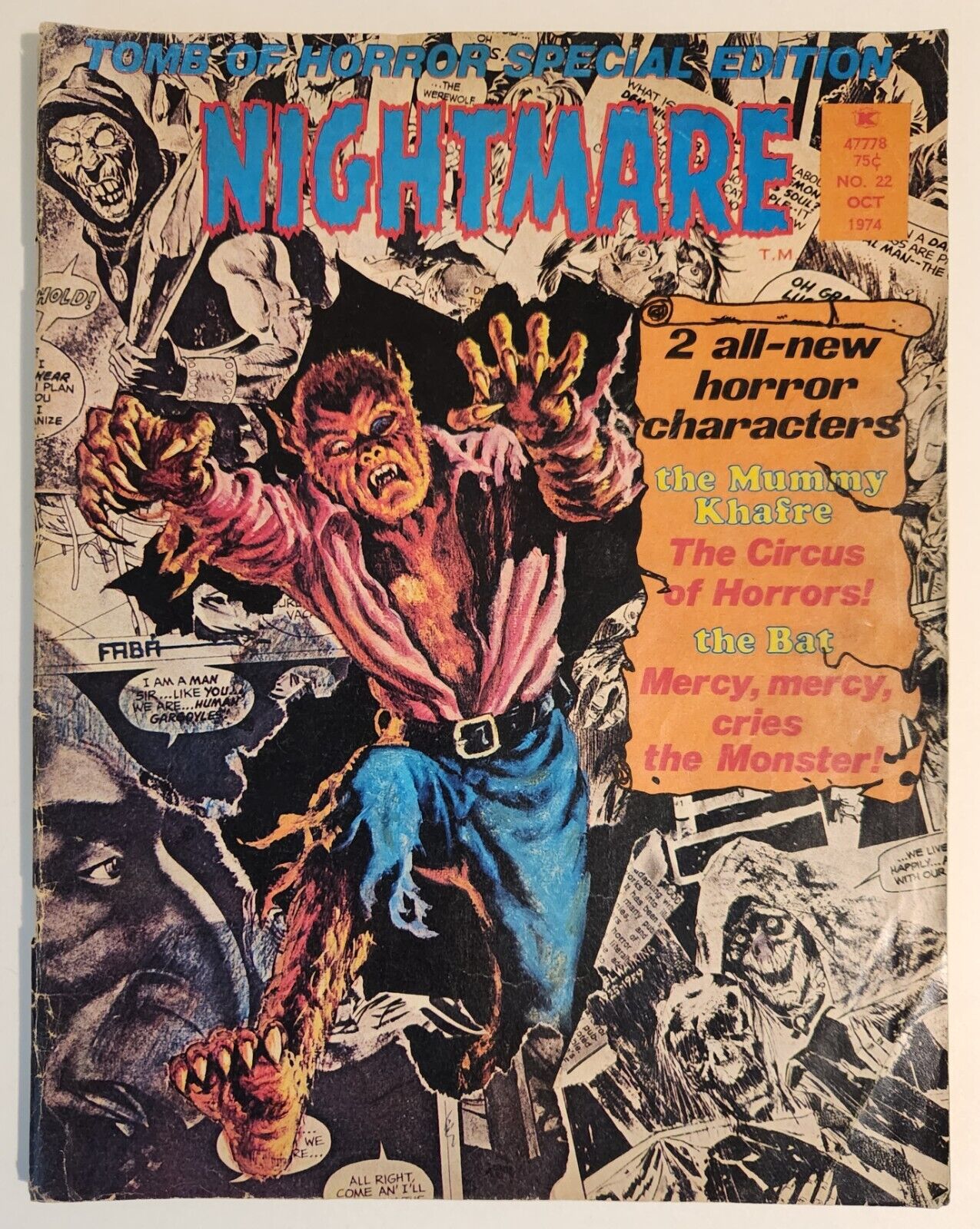 Nightmare #22 (1974, Skywald) GD+ B&W Horror Anthology Werewolf Cover