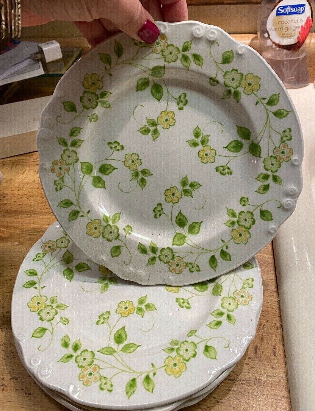 4 Vintage Nikko Spring Pattern Salad Plates  8\