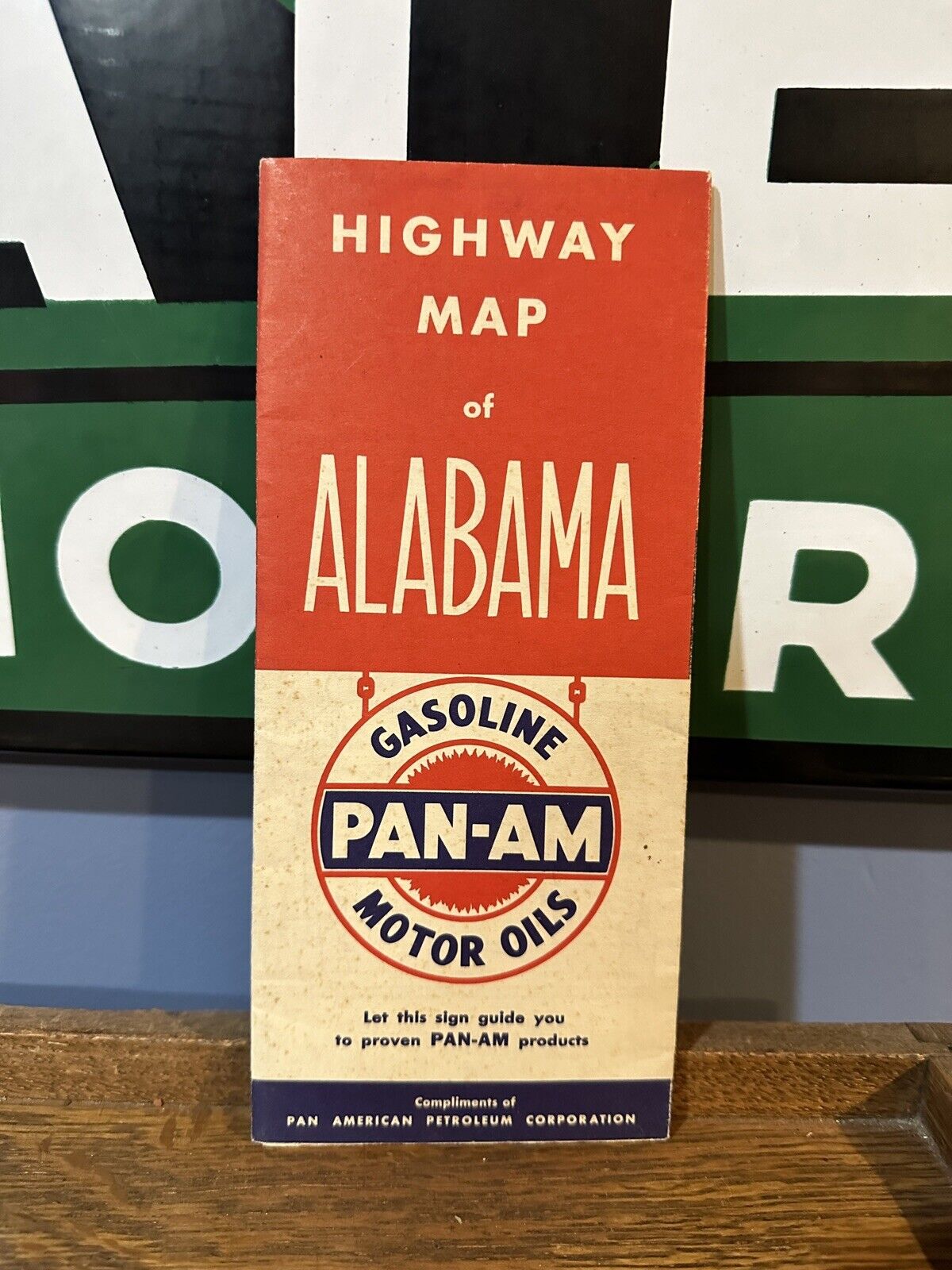 1939 Pan-Am Pan American Petroleum Road Map: Alabama USED
