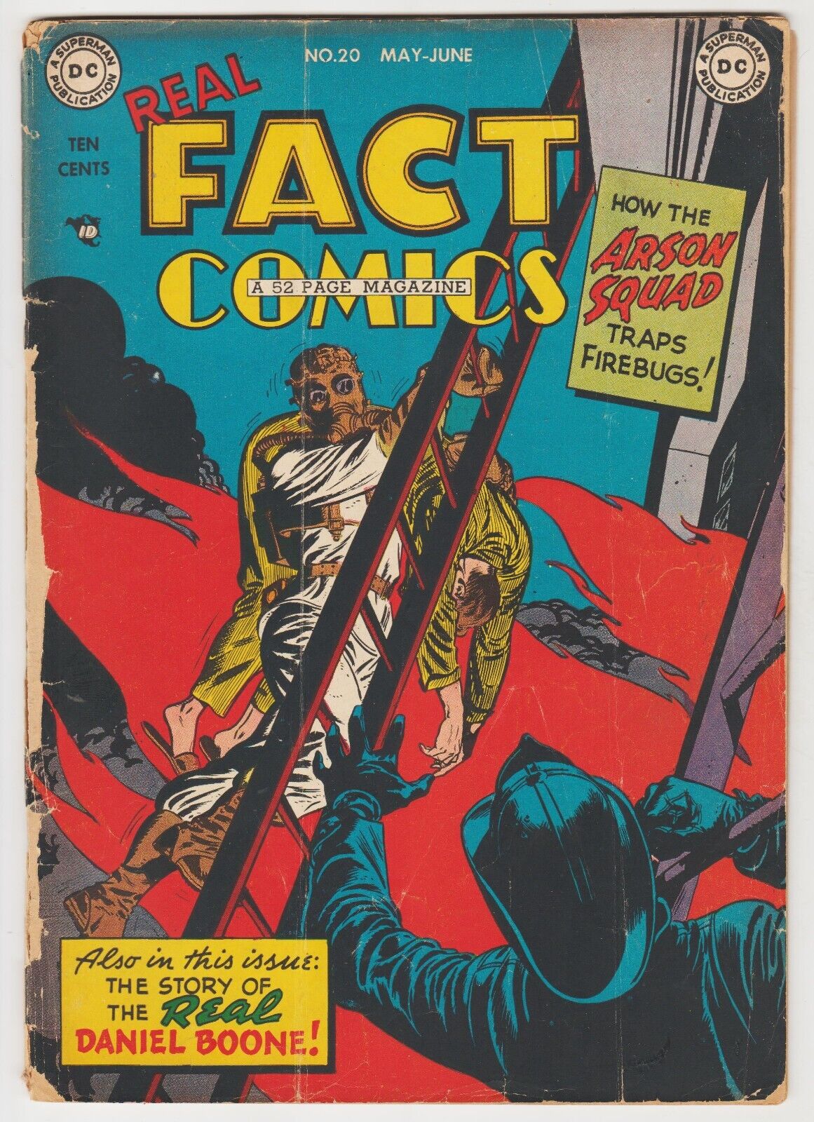 REAL FACT COMICS #20 FIREMAN -C DC THE FIRST SUPERMAN 1949 LOW GRADE, COMPLETE