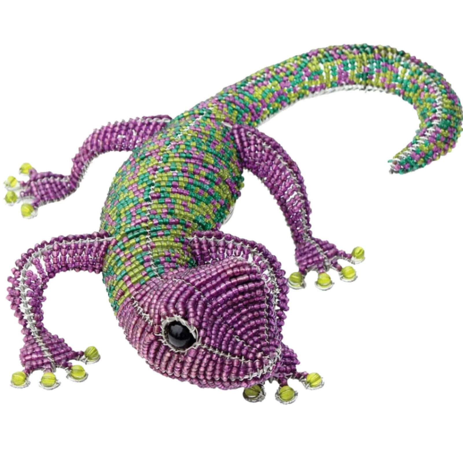Glass purple Beaded Gecko  This gecko is a unique accent around the home.