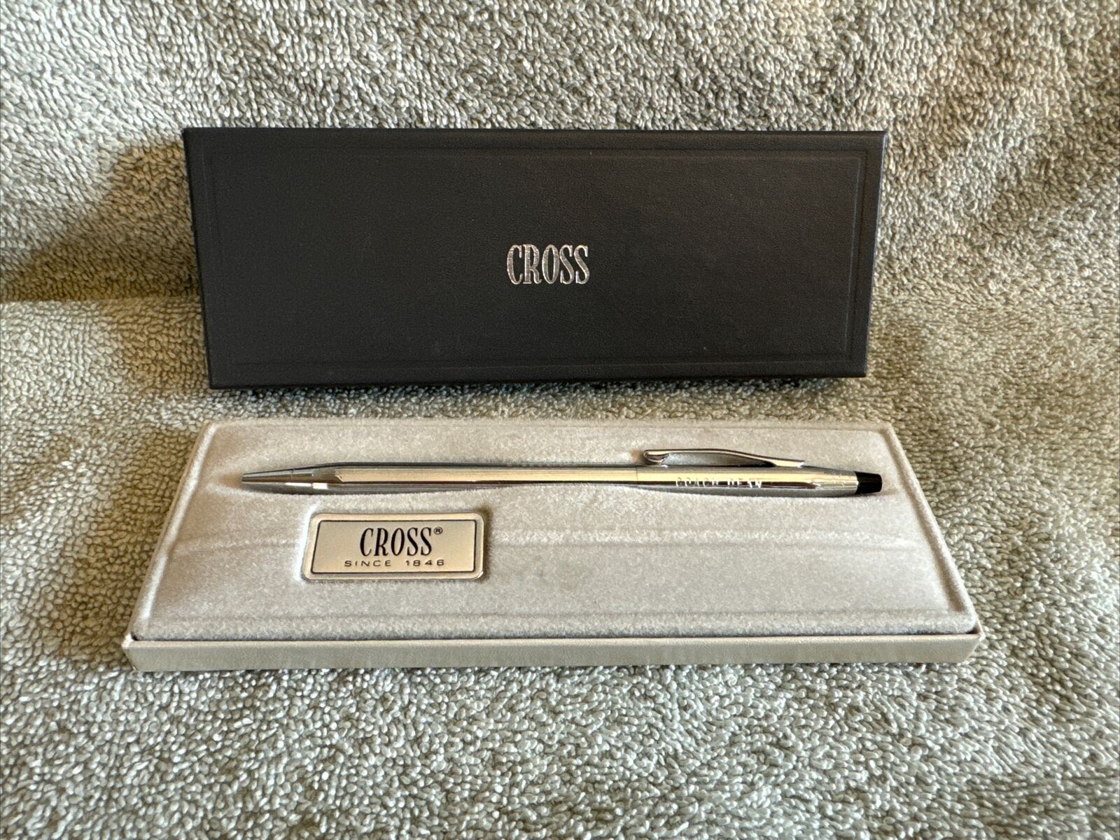 Vintage CROSS Ballpoint Pen- Chrome- Personalized “Coach Dean”