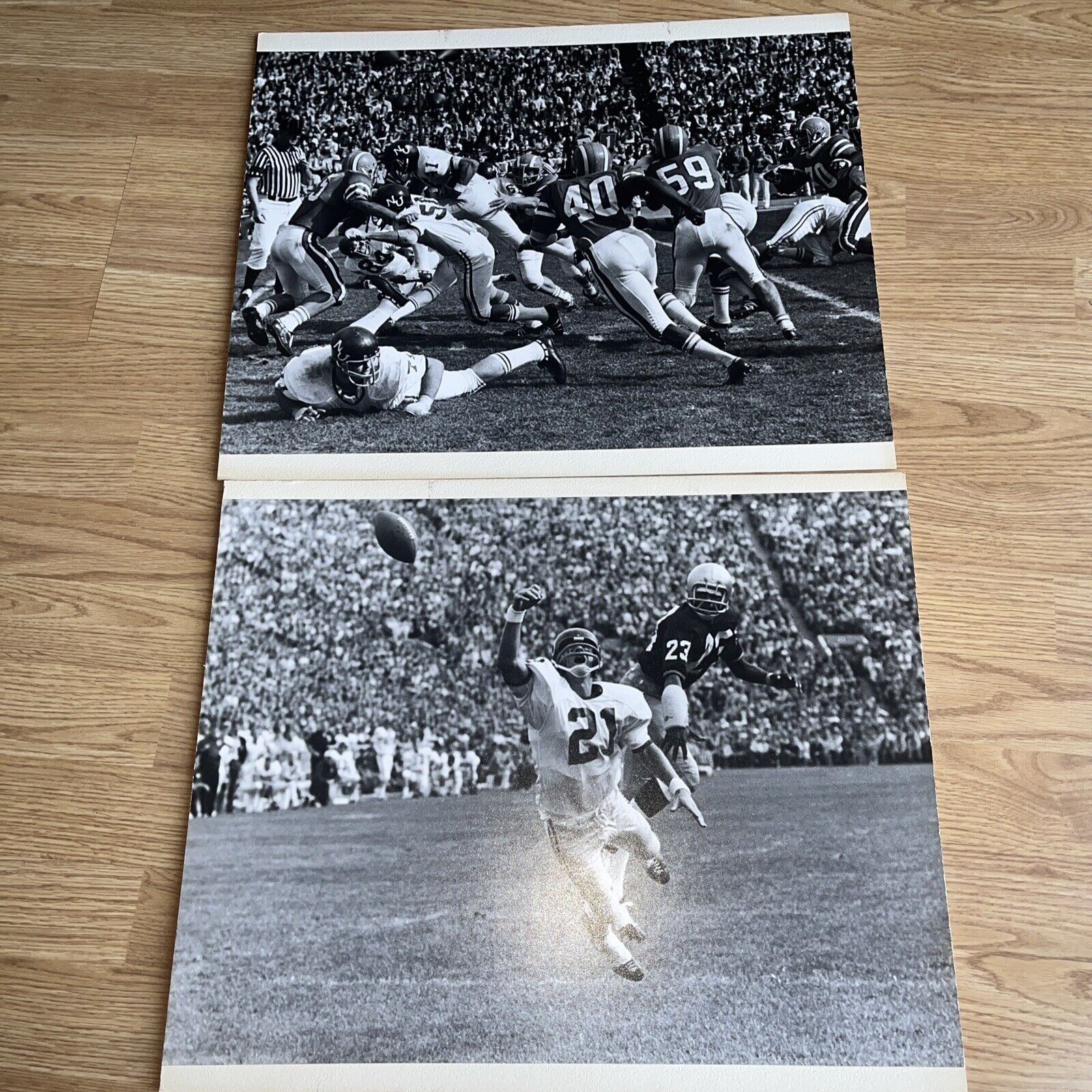 Large Illini vs Northwestern Wildcats FB Original Press Photo 1970s  set of 2