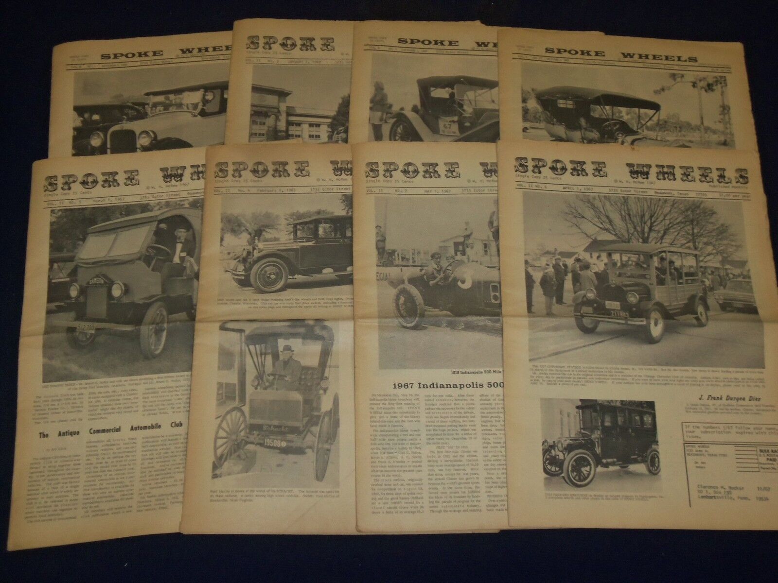 1966-1970 SPOKE WHEELS CAR NEWSPAPER LOT 45 ISSUES - TEXAS - PHOTOS - NP 1811