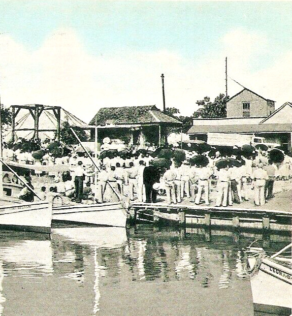 BLESSING SHRIMP FLEET BOATS Boudreaux Canal Houma 1930 Postcard