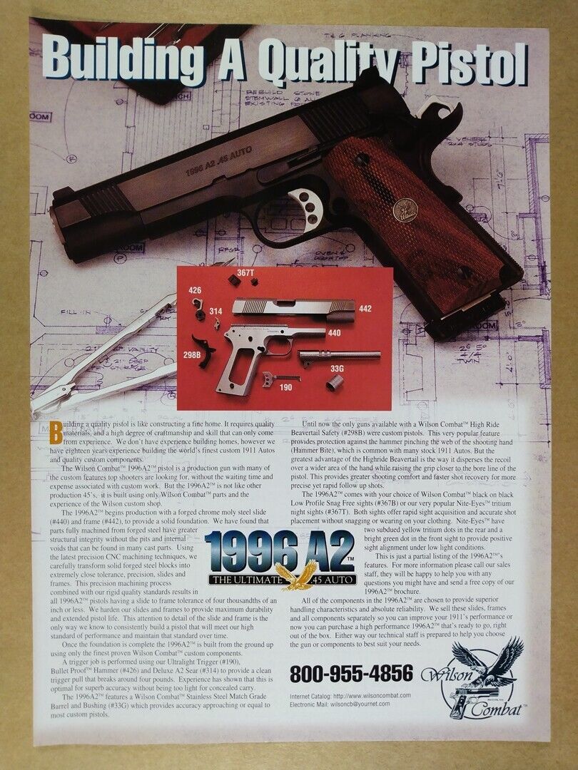 1997 Wilson Combat 1996A2 Pistol vintage print Ad