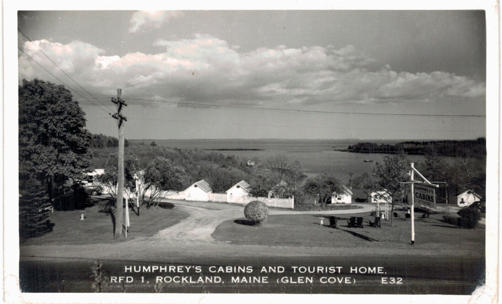 Rockland RPPC Humphrey's Cabins 1945 ME 