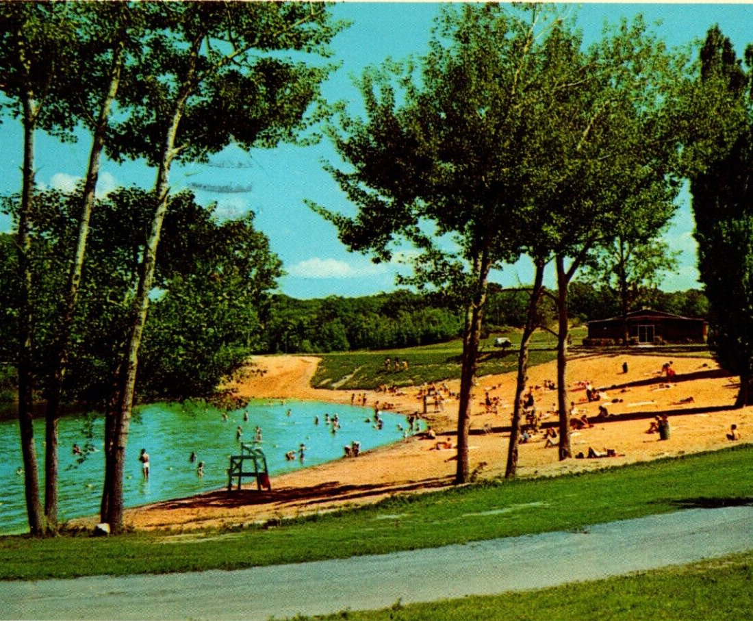 Beach Area Wellesley Island State Park New York 1963 Vintage Postcard 9271