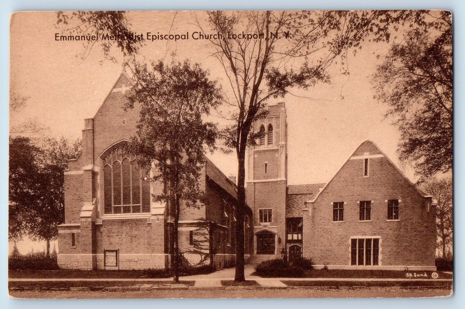 Lockport New York NY Postcard Emmanuel Methodist Episcopal Church c1910s Antique