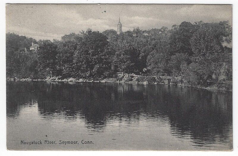 Seymour, Connecticut, Vintage Postcard View of The Naugatuck River, 1909