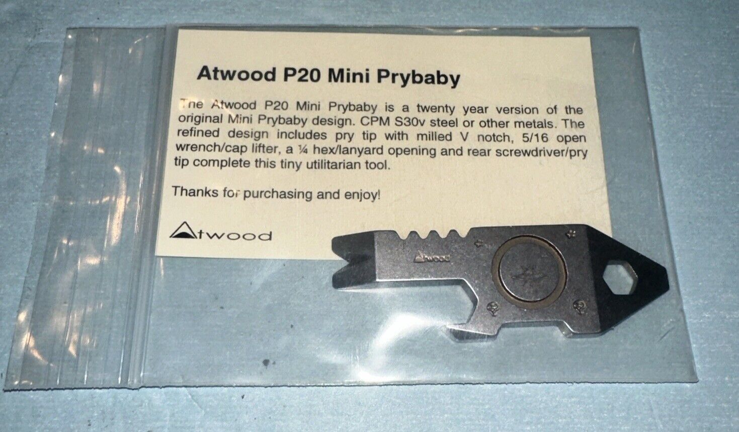 Peter Atwood Stamped P20 Steel Mini Prybaby Showcase UFO 🛸 Alien 👽 Edition