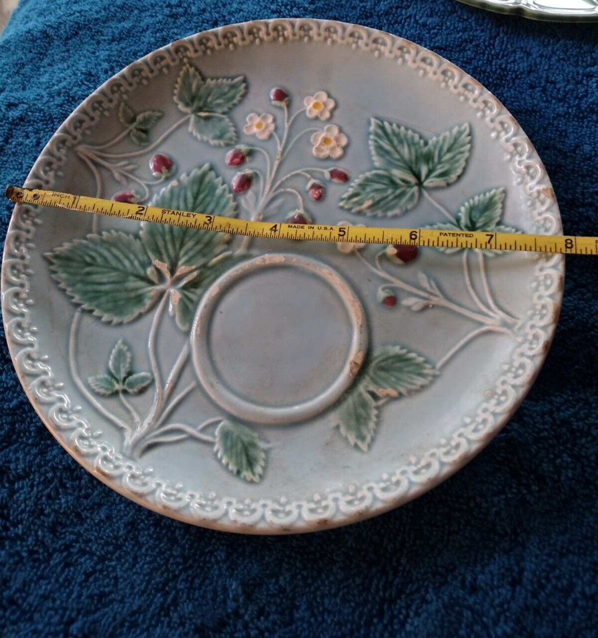 Vintage floral West Germany plate. Possibly Majolica?