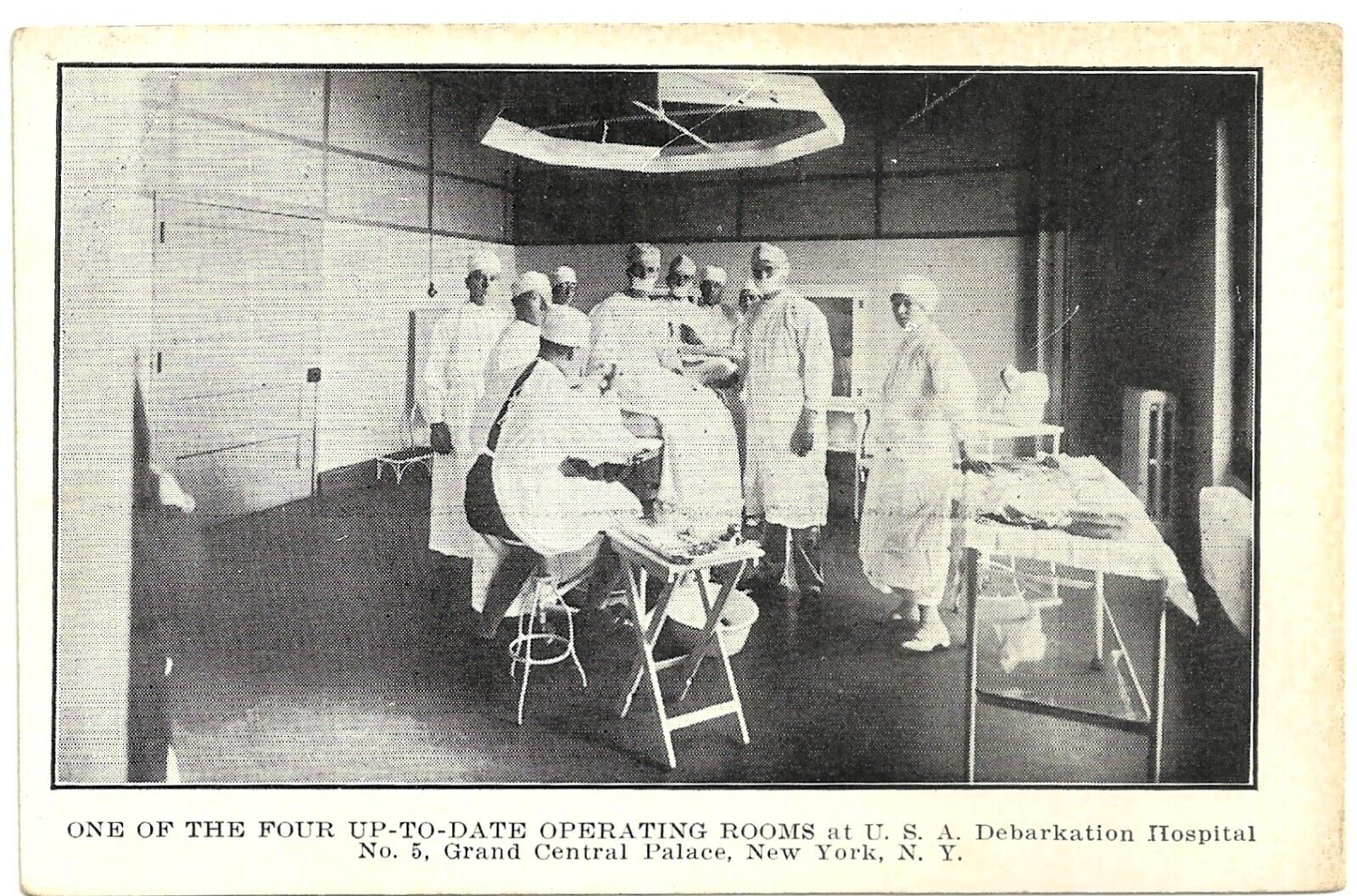 New York, NY: WWI postcard,.: Debarkation Hospital No. 5: operating room