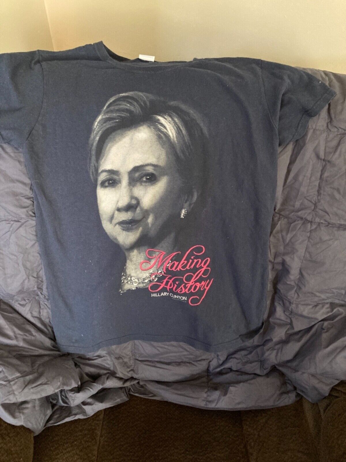 Hillary Clinton 2016 Making History Logo Face Cotton T Shirt Size Large