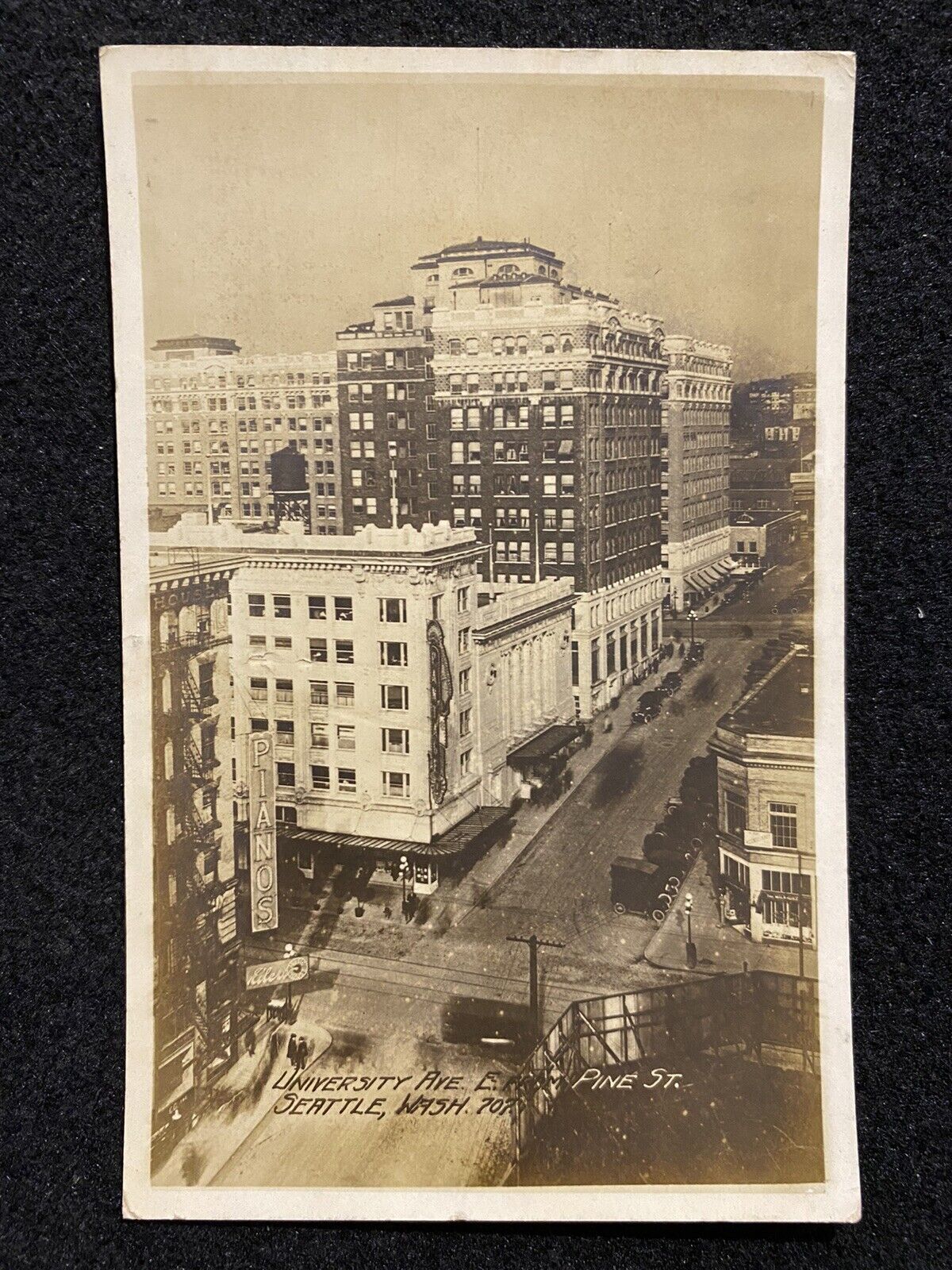Seattle Washington WA University Avenue 1919 Antique RPPC Real Photo Postcard