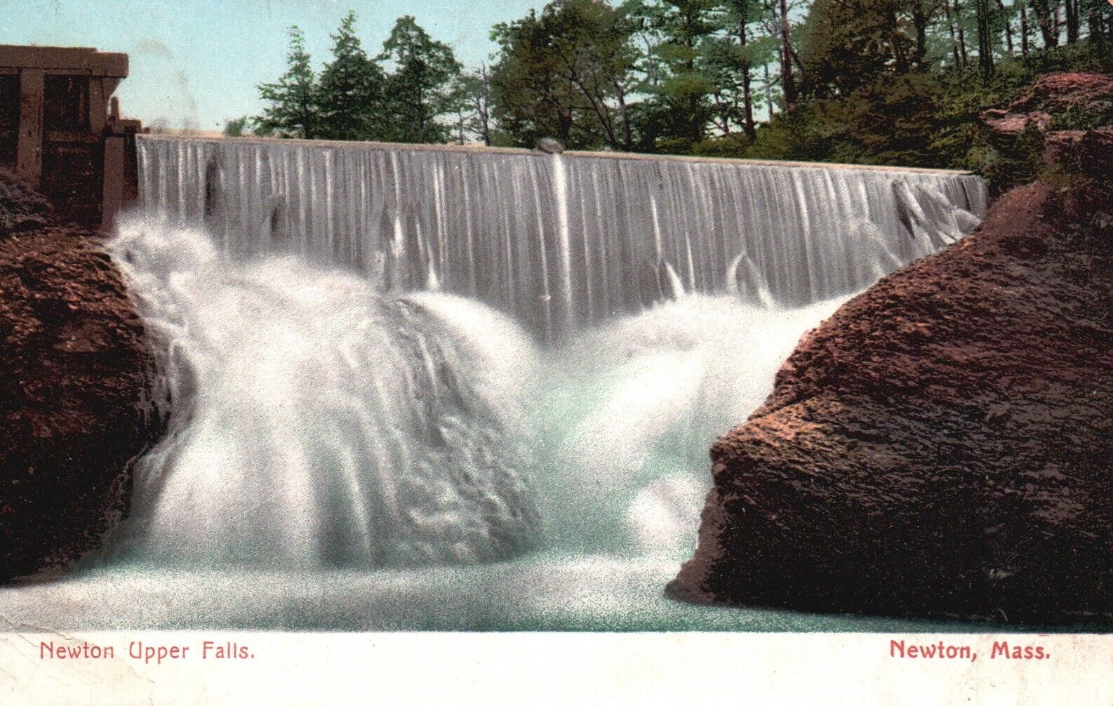 Postcard MA Newton Massachusetts Newton Upper Falls 1910 Vintage PC f7522