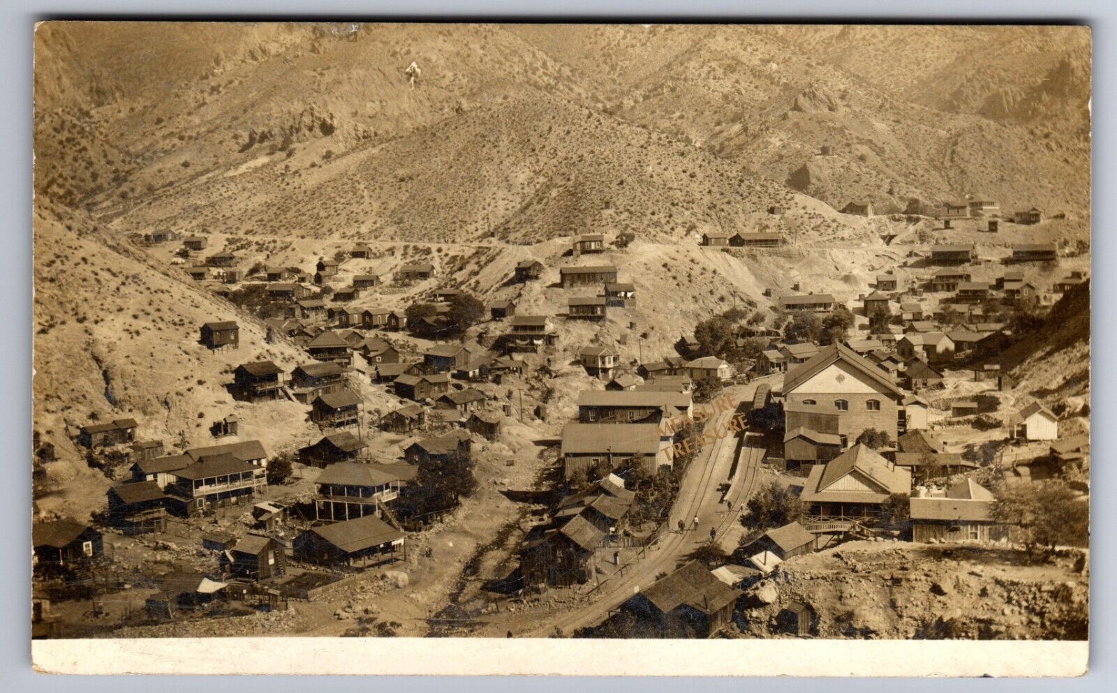 1910 RPPC METCALF AZ ARIZONA GHOST MINING TOWN TRAIN GREENLEE PHOTO Postcard P45