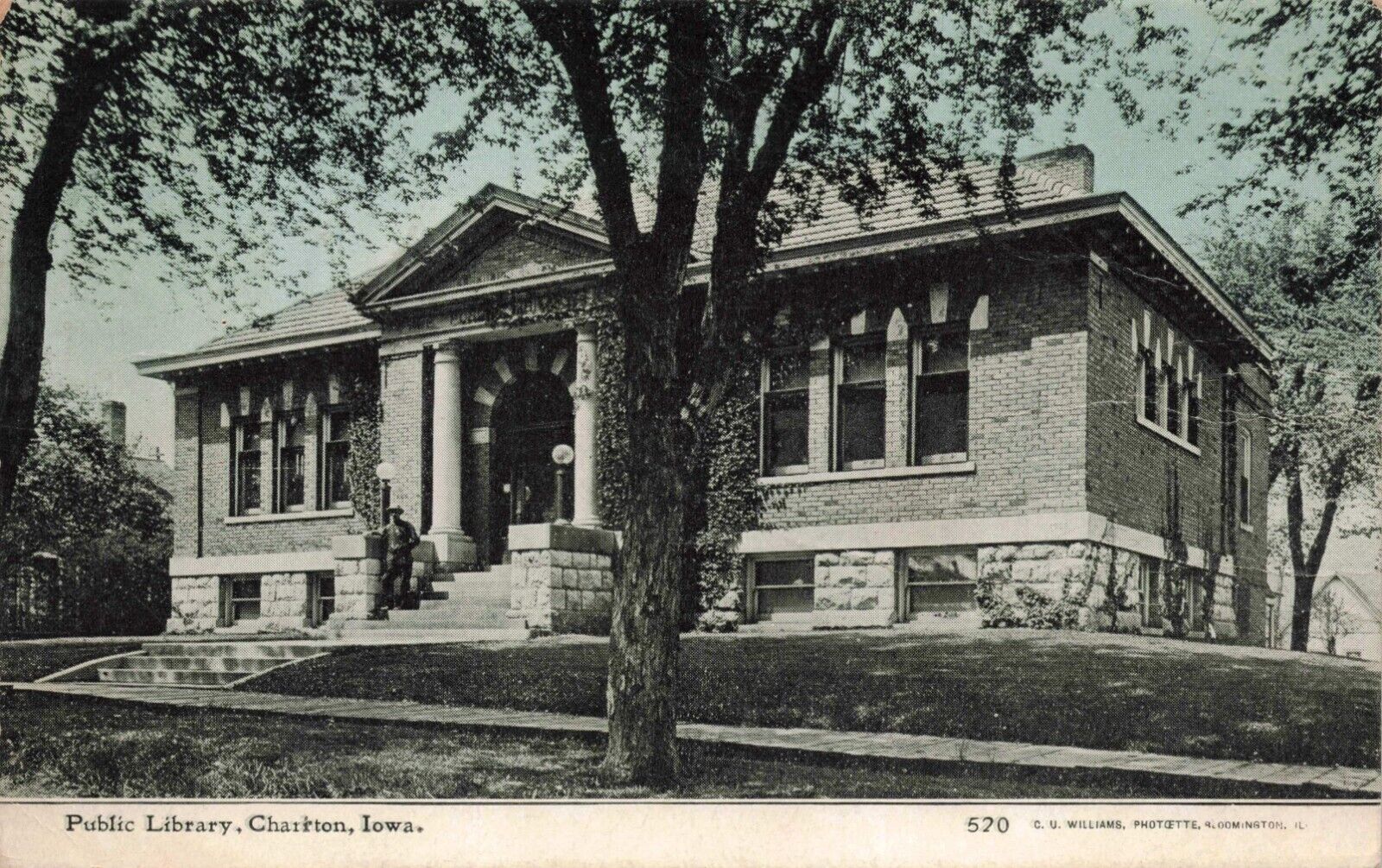 Chariton Iowa Public Library 1908 Lucas County Card #520 by CU Williams Postcard