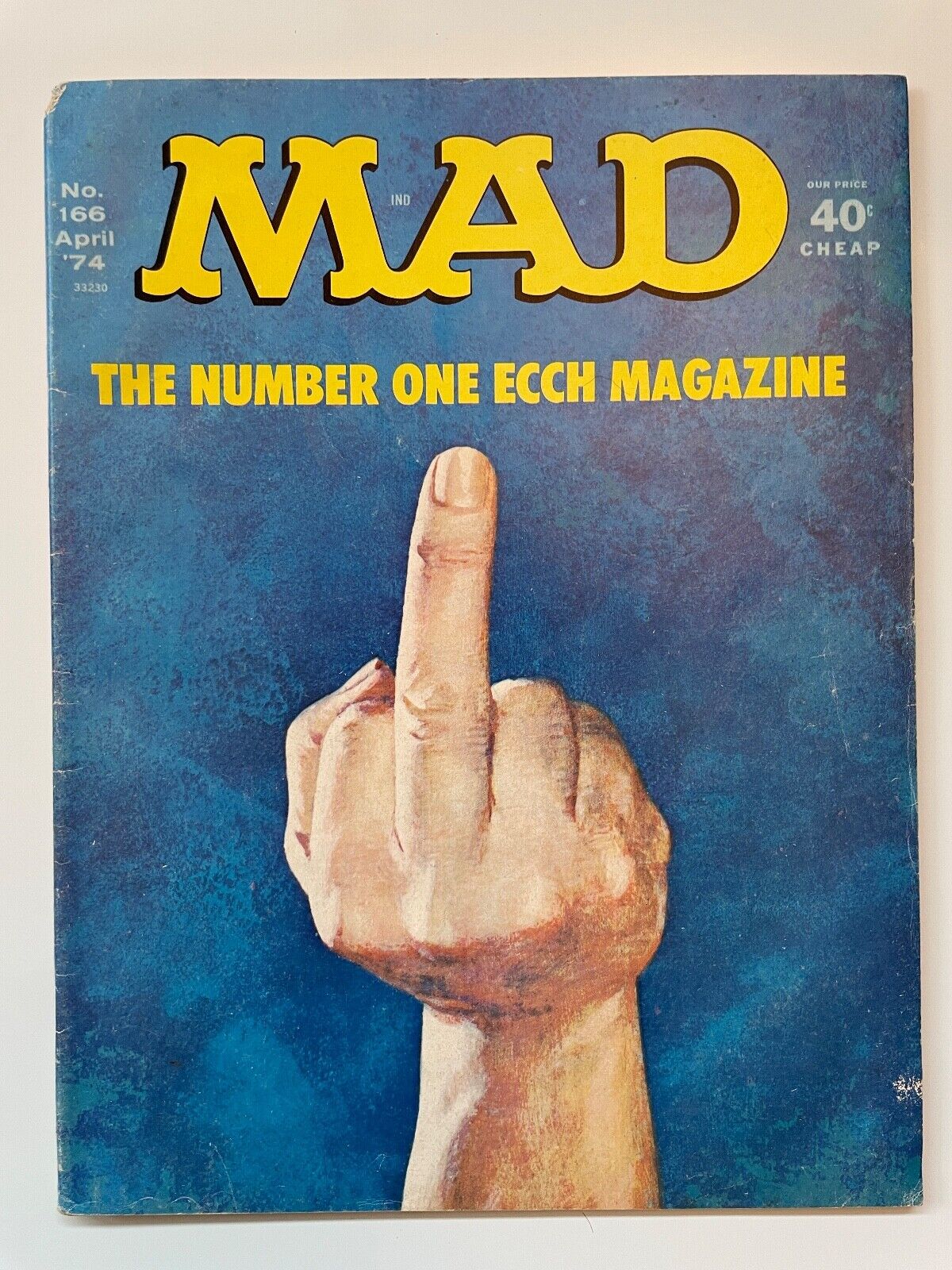 Mad Magazine #166, April 1974, middle finger.  Give as a gift