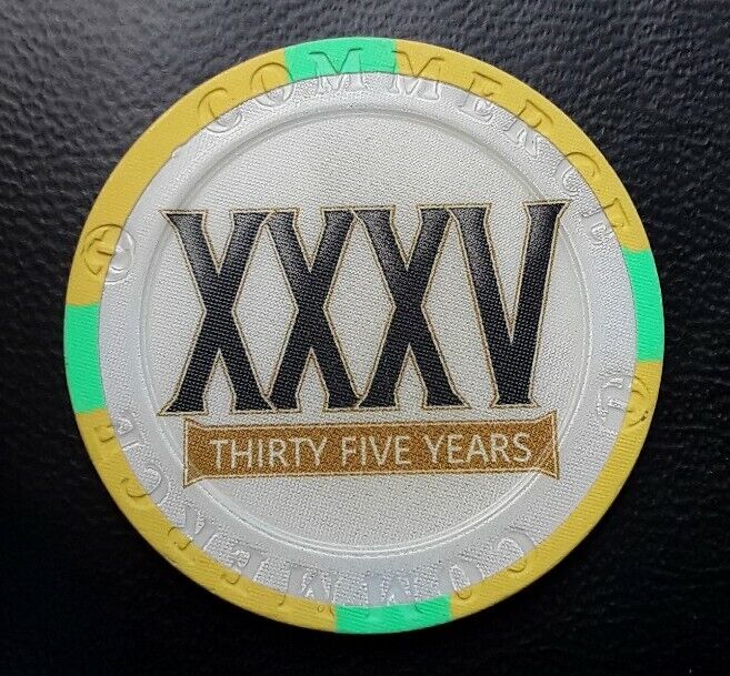 $5 Commerce Casino Chip, Los Angeles, California. 35 Thirty Five Years Anniversa