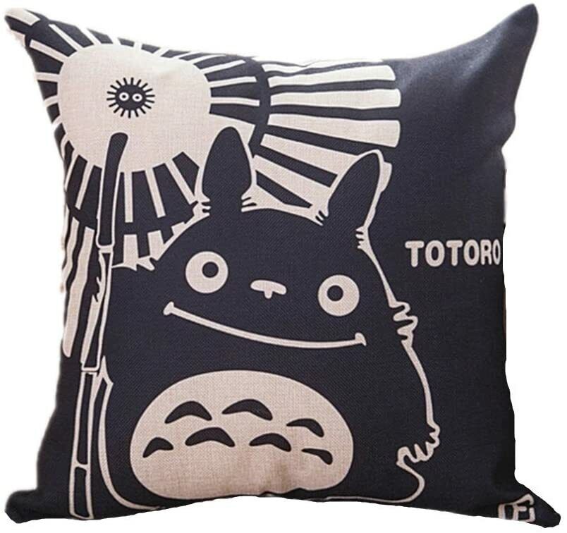 My Neighbor Totoro Linen Zipper Throw Pillow Cover Neko Ghibli Japan 18\