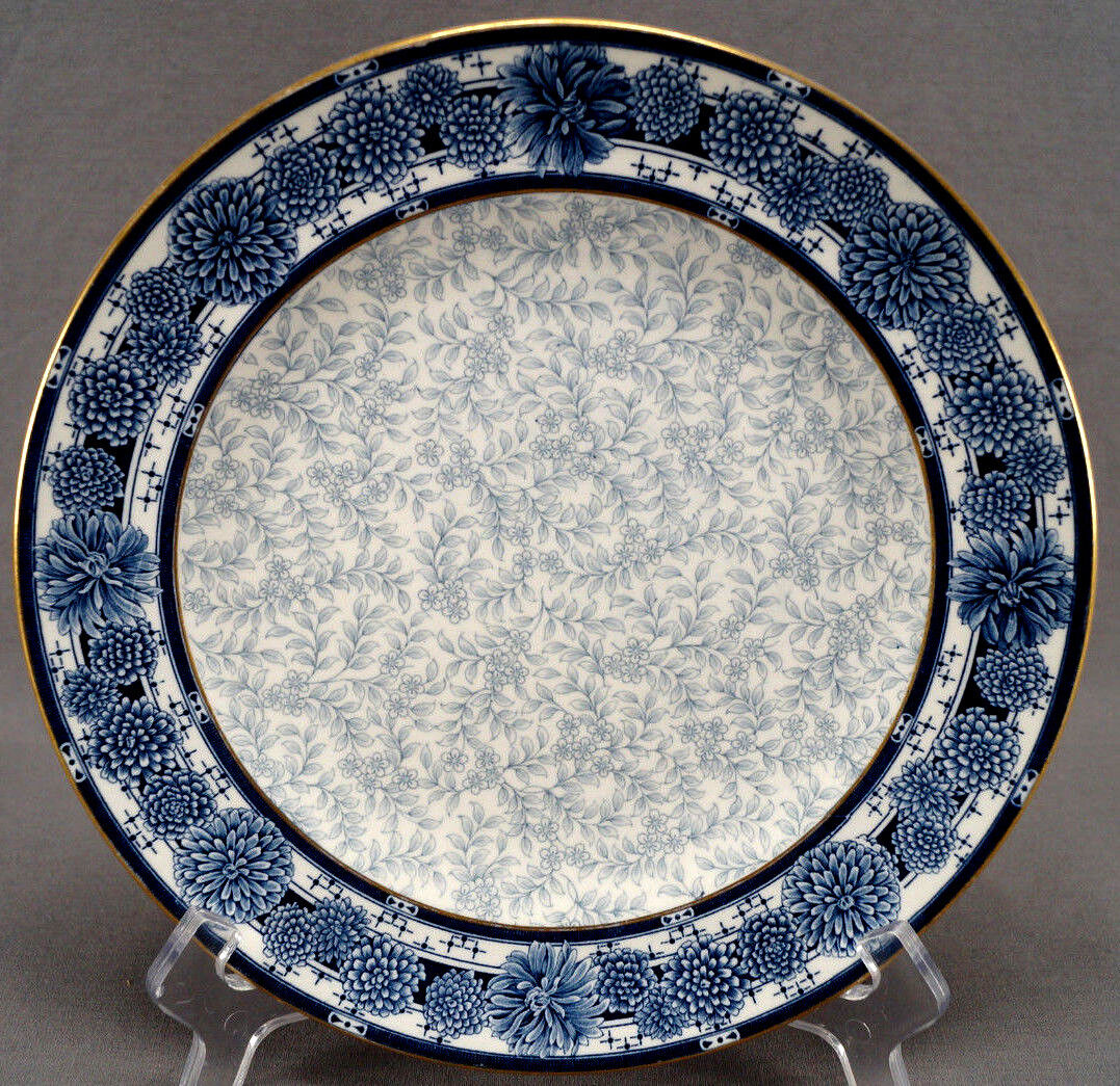 Royal Worcester W 2450 Blue Mum & Forget Me Nots & Gold 9 1/4 Inch Plate C