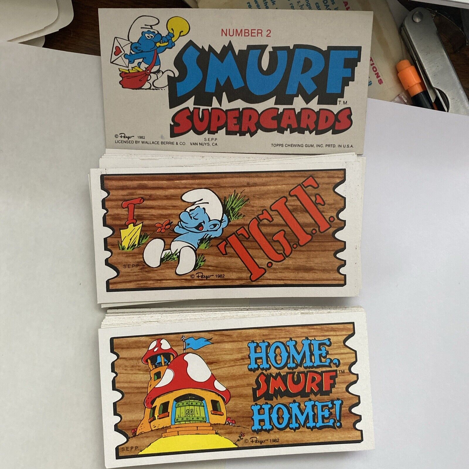 1982 Topps The Smurfs Supercards Set #1-56