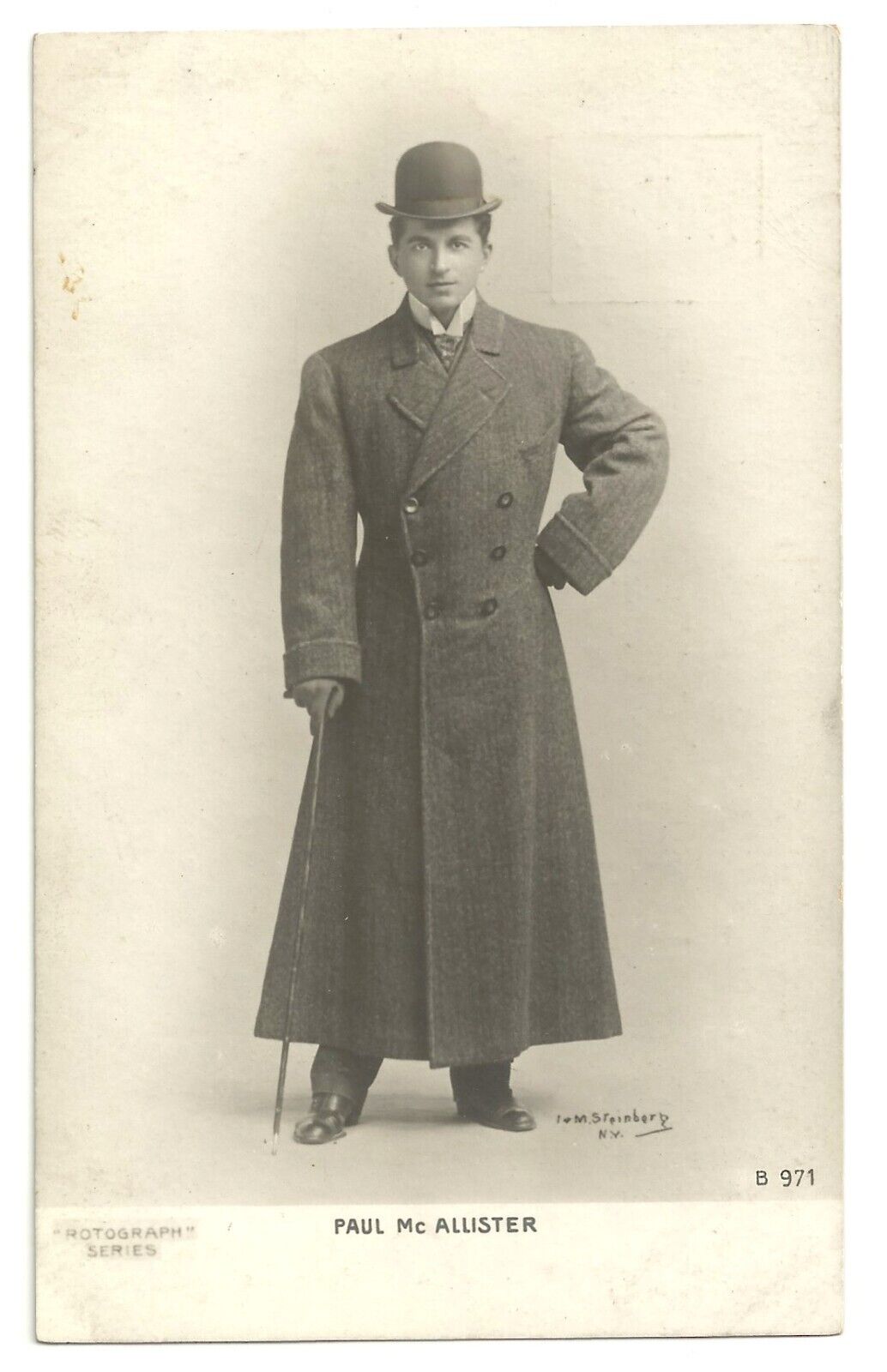 Paul McAllister 1900s RPPC Photo Star B 971 Stage Actor Rotograph VTG Postcard 