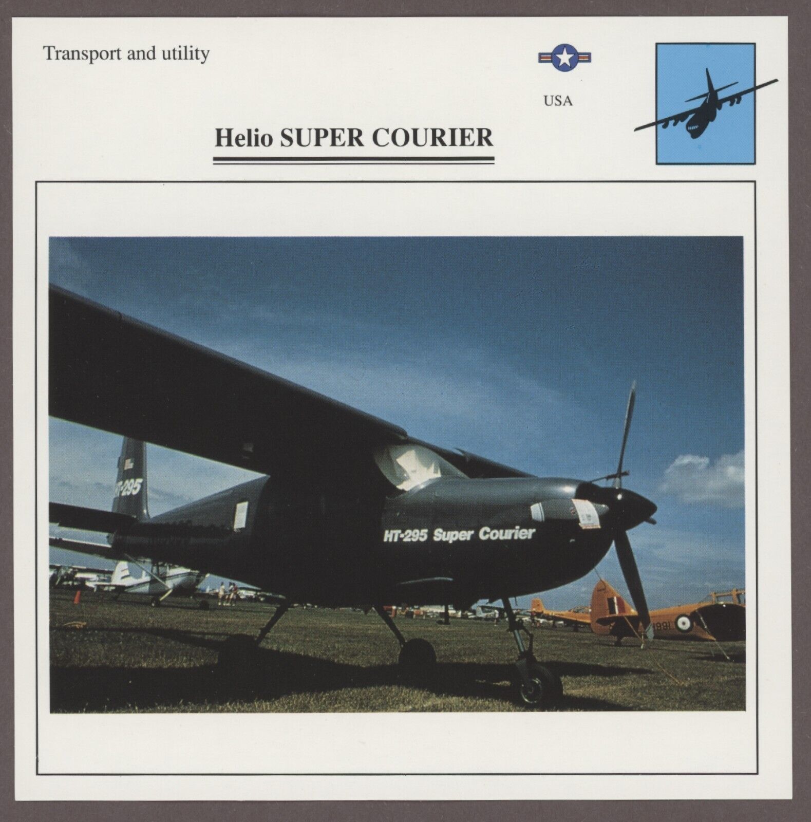 Helio Super Courier Warplanes Military Aircraft Edito Service Card USA