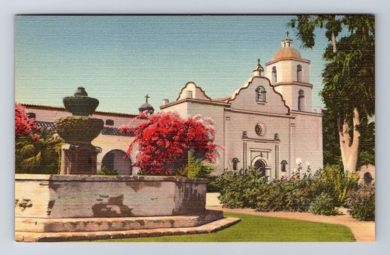 Oceanside CA-California, Famed Mission San Luis Rey, Vintage Postcard