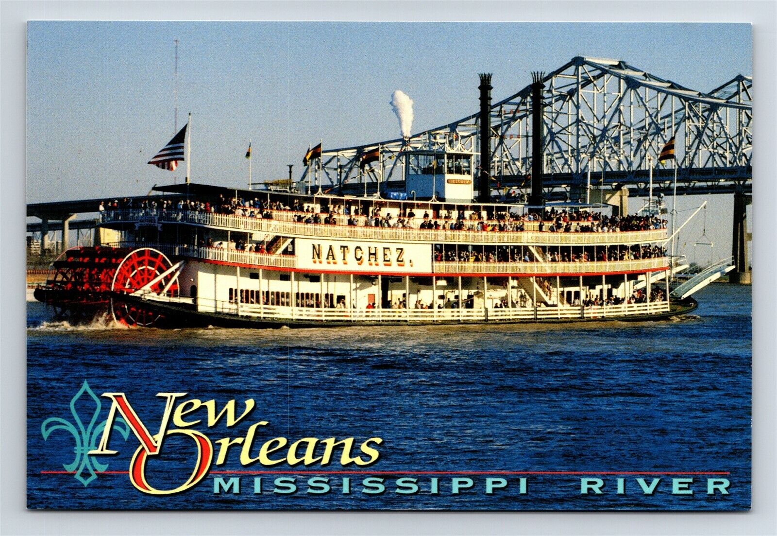 Postcard LA New Orleans Louisiana Steamboat Natchez On Mississippi River AJ2