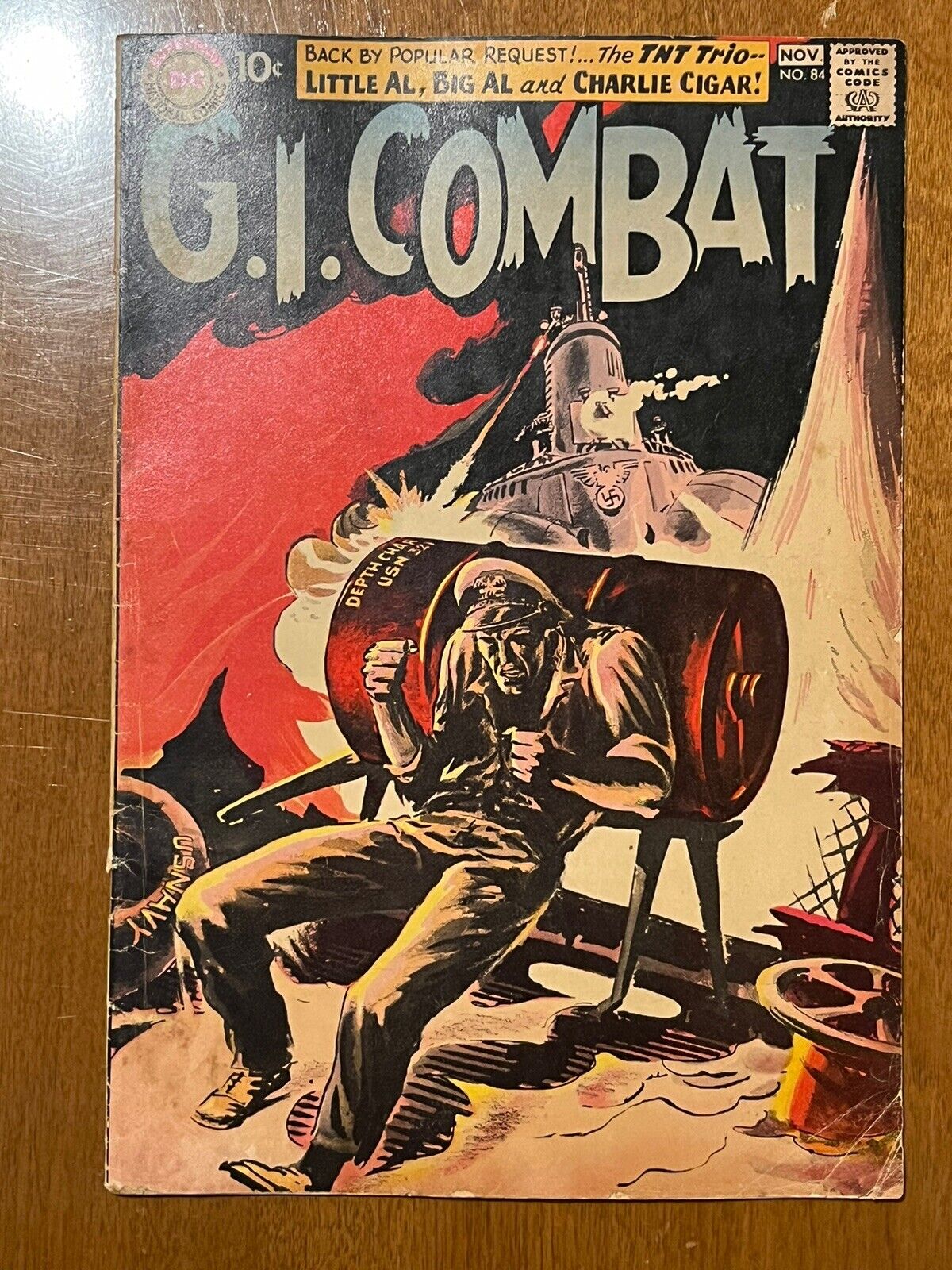 GI Combat #84/Silver Age DC War Comic Book/Classic Grey Tone Cover/VG+