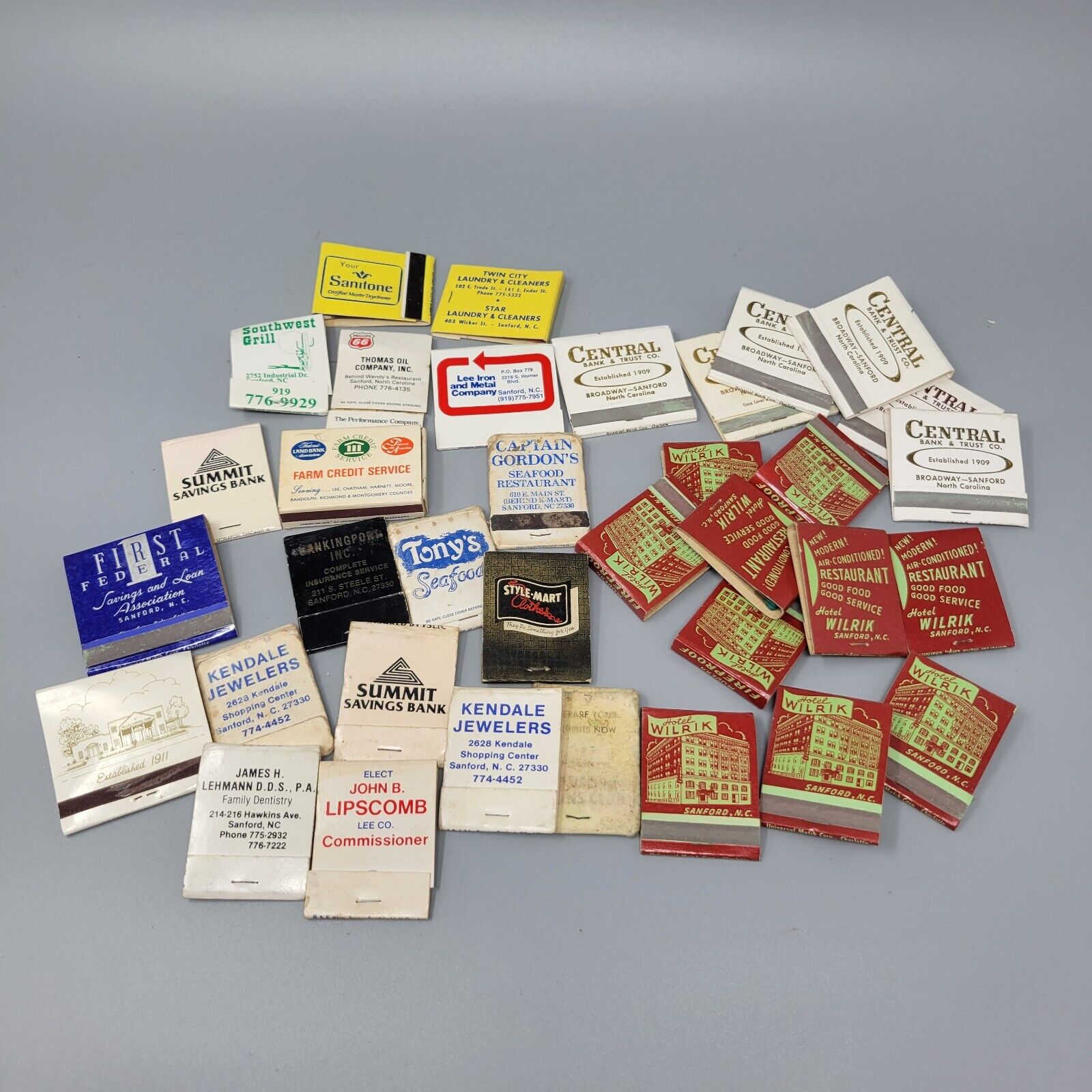 Vintage Lot Of Matchbooks from Sanford NC North Carolina