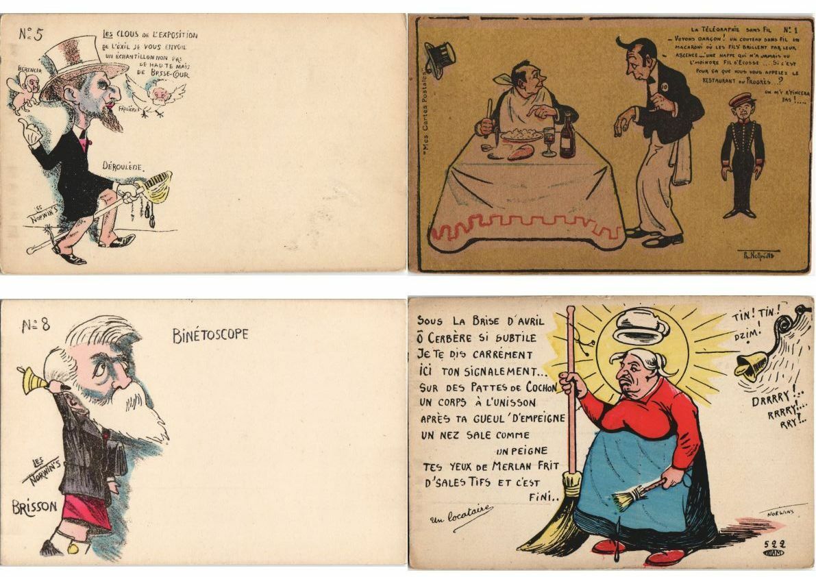 NORWIN\'S ARTIST SIGNED SATIRE PROPAGANDA POLITIC 30 Vintage Postcards (L3217)