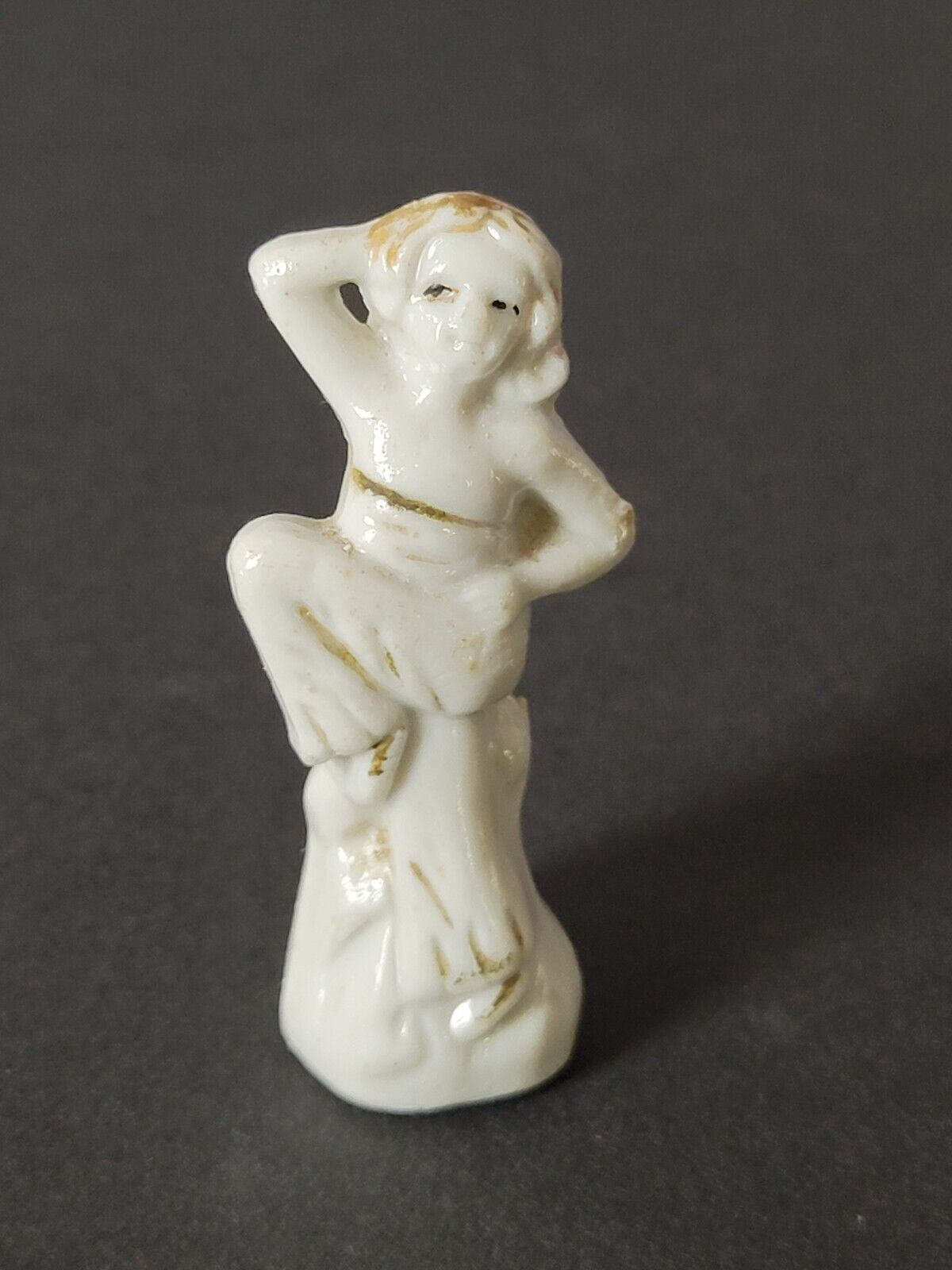 Vintage Miniature Figurine Deco Dancing Girl Flapper 2.5” White Japan