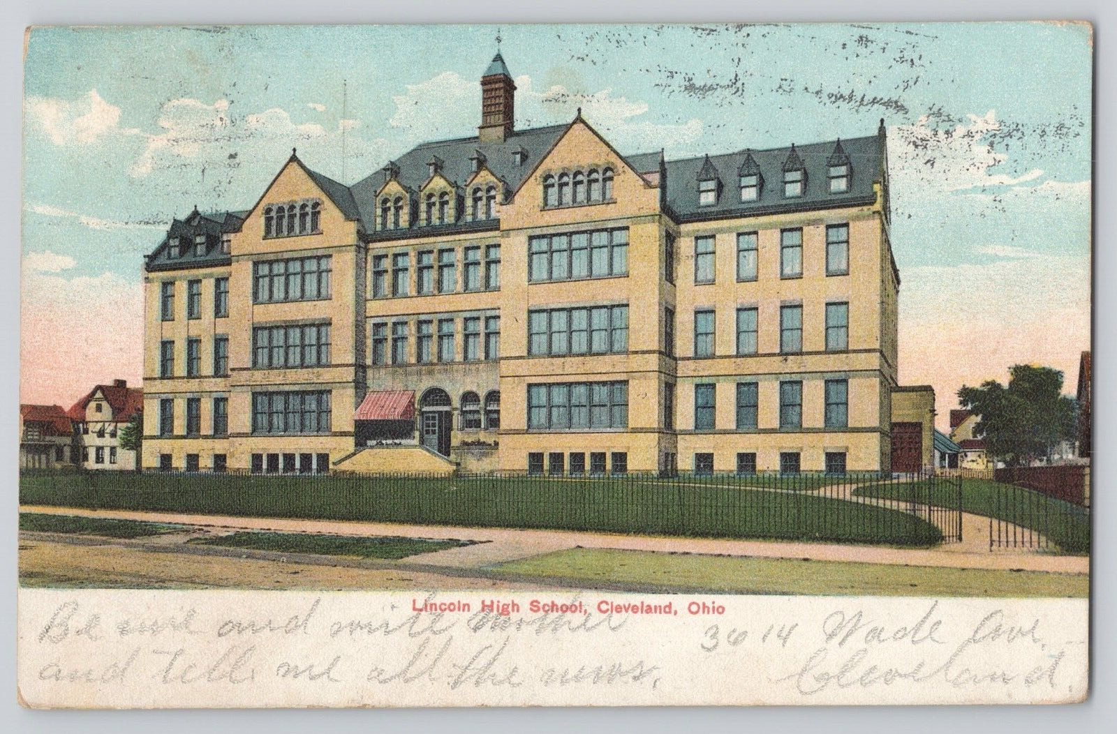Postcard Lincoln High School, Cleveland, Ohio