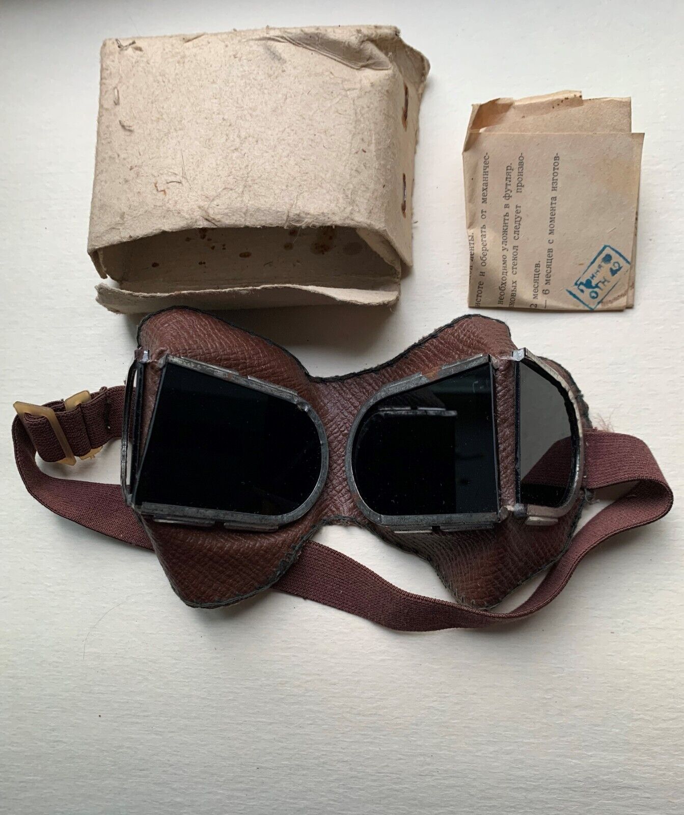 Vintage Soviet Goggles USSR Ventilation, Glass Steampunk Aviator Moto glasses