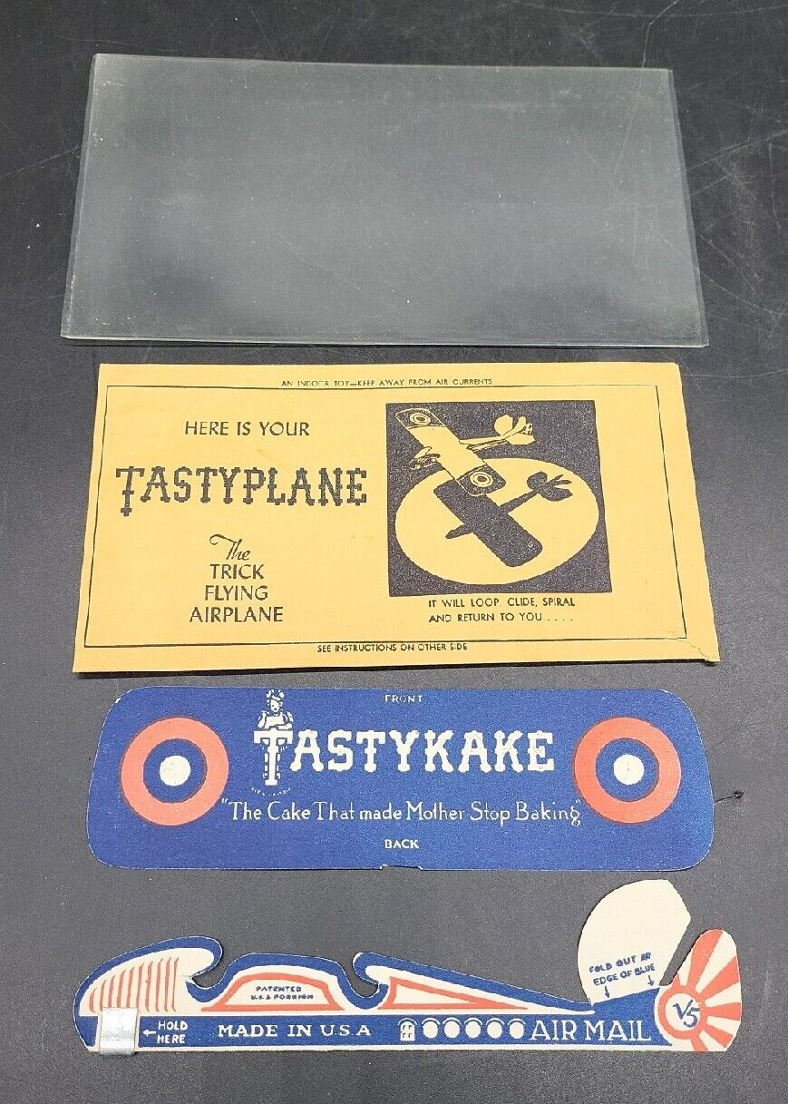 Vintage 1930s Tasty Kake Tasty Plane Toy Advertising Rare