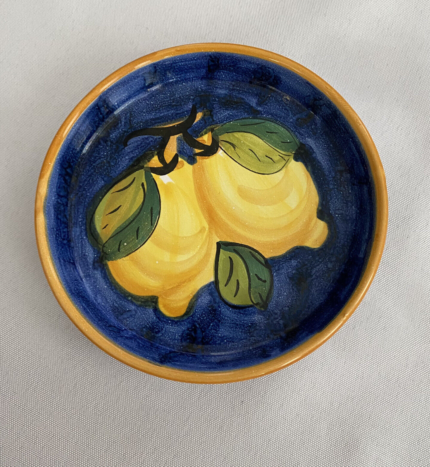 Ceramiche D’Arte Ravello Trinket Dish Plate Handpainted Lemons Made In Italy